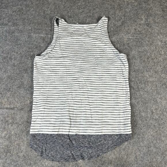Vince Striped Slub Tank Top Women’s Small Striped Optic White Cotton Flaw - Picture 7 of 8